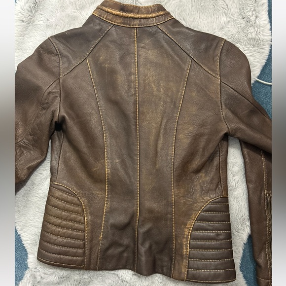 Women’s Vintage Leather Jacket Size 6 - Picture 4 of 12